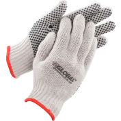 Global Industrial™ PVC Dot Knit Gloves, Single-Sided, Black, Small, 1-Dozen