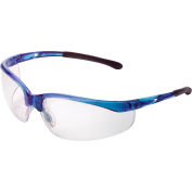 Global Industrial™ Half Frame Safety Glasses, Anti-Fog, Clear Lens, Blue Frame