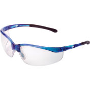 Global Industrial Half Frame Safety Glasses, Anti-Fog, Clear Lens, Blue Frame