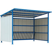 Global Industrial Outdoor Bike Storage Shelter, 16 Bike Capacity, 120"L x 95-1/2"W x 90-1/16"H