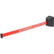 Global Industrial™ Magnetic Retractable Belt Barrier, Black Case W/30' Red « Authorized » Belt