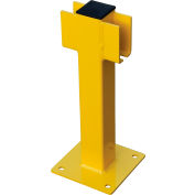 Global Industrial™ Steel Lift-Out Guard Rail In-Line Post, Single-Rail, 20"H, Yellow