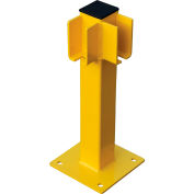Global Industrial™ Steel Lift-Out Guard Rail Corner Post, Single-Rail, 20"H, Jaune