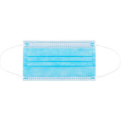 Disposable 3-Ply Face Mask, Adult Size, Individually Packed, 50/Box