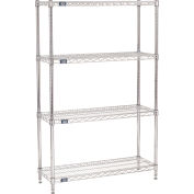 Étagère Nexel® 4, étagère en fil de chrome, démarreur, 36 » L x 12 » P x 63"H