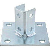 Global Industrial 1-5/8" Post Base P2072asqeg, électro-zingué, Sq, qté par paquet : 2