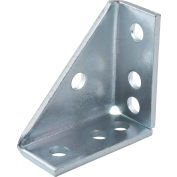 Global Industrial 1-5/8" 90° Gusseted Fitting P2484eg, 7 Hole, Electro-Galvanized - Pkg Qty 5