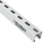 Global Industrial 8' Slotted Strut Channel 1-5/8 x 1-5/8 12 Gauge Pre-Galvanized Zinc Plated - Pkg Qty 4
