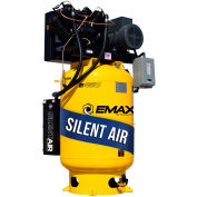EMAX ESP10V120V1 Silent Air Compressor, 10 HP, 120 Gal, Vertical, 175 PSI, 38 CFM, 208/230