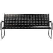 Parvkview Black and Stainless Steel Skyline Bench, 6ft