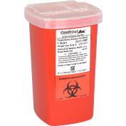 Oakridge Products 1 Quart Sharps Container w/ Flip Lid, Red
