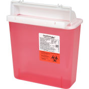 Oakridge Products 5 Quart Sharps Container w / Horizotal Drop Lid, M-Style, Rouge