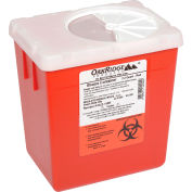 Oakridge Products 2.2 Quart Sharps Container w/ Rotor Lid, Red