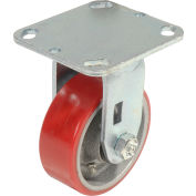 Global Industrial™ Heavy Duty Rigid Plate Caster 4" Polyurethane Wheel 600 Lb. Capacity