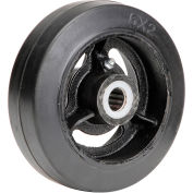 Global Industrial™ 6" x 2" Mold-On Rubber Wheel - Axle Size 3/4"