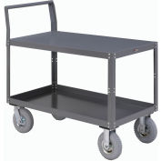 Chariot de service industriel™ mondial avec 2 étagères, 1200 lb. Capacité, 36"L x 24"L x 31"H, Gris