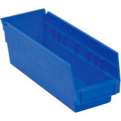 Akro-Mils Plastic Nesting Storage Shelf Bin 30124 - 4-1/8"W x 23-5/8"D x 4"H Bleu, qté par paquet : 12
