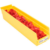 Akro-Mils Plastic Nesting Storage Shelf Bin 30128 - 4-1/8"W x 17-7/8"D x 4"H Yellow - Pkg Qty 12