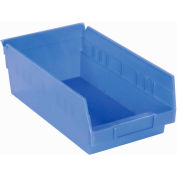 Akro-Mils Plastic Nesting Storage Shelf Bin 30130 - 6-5/8"W x 11-5/8"D x 4"H Bleu, qté par paquet : 12