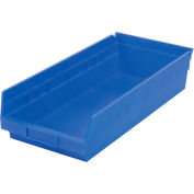 Akro-Mils Plastic Nesting Storage Shelf Bin 30158 - 8-3/8"W x 17-7/8"D x 4"H Bleu, qté par paquet : 12