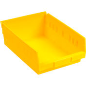 Akro-Mils Plastic Nesting Storage Shelf Bin 30158 - 8-3/8"W x 17-7/8"D x 4"H Jaune, qté par paquet : 12