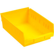 Akro-Mils Plastic Nesting Storage Shelf Bin 30158 - 8-3/8"W x 17-7/8"D x 4"H Yellow - Pkg Qty 12