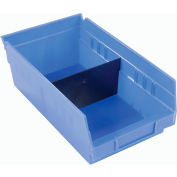 Akro-Mils Shelf Bin Divider 40120 For 4"W x 4"H Shelf Bins, Black, Price Pack of 24