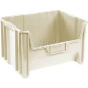 Global Industrial Plastic Hopper Bin, 19-7/8"W x 15-1/4"D x 12-7/16"H, Beige - Pkg Qty 3