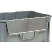 Global Industrial™ Plastic Hopper Bin, 19-7/8W x 15-1/4D x 12-7/16H, Gray  - Pkg Qty 3