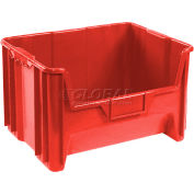 Global Industrial Plastic Hopper Bin, 19-7/8"W x 15-1/4"D x 12-7/16"H, Red - Pkg Qty 3