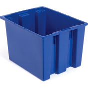 Global Industrial™ Stack and Nest Storage Container SNT240 No Lid 23-1/2 x 15-1/2 x 12, Bleu, qté par paquet : 3