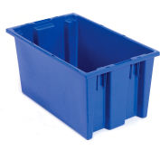 Global Industrial Stack and Nest Storage Container SNT180 No Lid 18 x 11 x 6, Blue - Pkg Qty 6