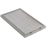 Global Industrial Lid LID181 for Stack and Nest Storage Container SNT180, SNT185, Gray - Pkg Qty 6