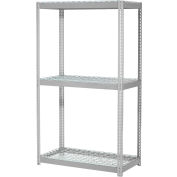 Global Industrial Expandable Starter Rack 48x24x84 3 Level Wire Deck 1500 lb. Cap Per Deck GRY