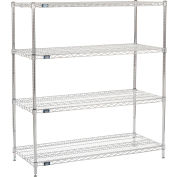 Étagère Nexel® 4, étagère en fil de chrome, démarreur, 48 » L x 21 » P x 63"H