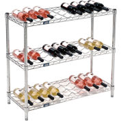 Nexel® Wine Bottle Rack - 27 Bottle 36"W x 14"D x 34"H, Chrome