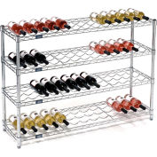 Nexel® Wine Bottle Rack - 52 Bottle 48"W x 14"D x 34"H, Chrome