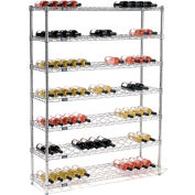 Nexel® Wine Bottle Rack - 91 Bottle 48"W x 14"D x 63"H, Chrome