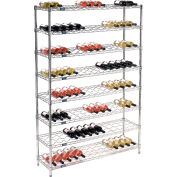 Nexel® Wine Bottle Rack - 104 Bottle 48"W x 14"D x 74"H, Chrome