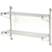 Nexel® Chrome Wall Mount Wire Shelving 48"W x 14"D x 34"H 2 - Shelf Starter