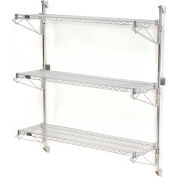 Nexel® Chrome Wall Mount Wire Shelving 36"W x 14"D x 54"H 3 - Shelf Starter