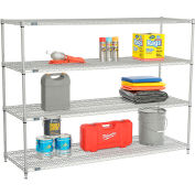 Nexel® 4 Shelf, Nexelate® Silver Epoxy Wire Shelving Unit, Starter, 72"W x 36"D x 54"H