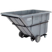 Global Industrial™ Forkliftable Extra HD Plastic Tilt Truck, 1,5 Cu. Yd. 2000 Lbs. Cap, Gris