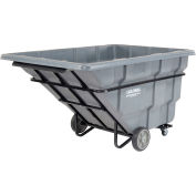 Global Industrial Extra Heavy Duty Plastic Tilt Truck, 2,5 Cu. Yd. Cap, 2750 Lbs. Cap, Gray