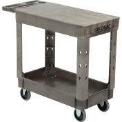 Global Industrial Flat Top Utility Cart w/2 Shelves, 38"L x 17-1/2"W x 32-1/2"H, Gray