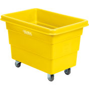 Global Industrial™ Plastic Bulk Box Truck, 6 Bushel, direct mount base Yellow