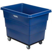 Global Industrial™ Plastic Bulk Box Truck, 12 Bushel, Steel Chassis Base, Bleu