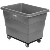 Global Industrial™ Plastic Bulk Box Truck, 12 Boisseau, Base de châssis en acier, Gris