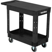 Global Industrial™ Flat Top Utility Cart w / 2 étagères, 38 « L x 17-1 / 2 « W x 32-1 / 2 « H, Noir