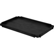 Global Industrial Deep Tray Shelf for Utility Cart, 36"L x 24"W x 2-1/2"H, Black